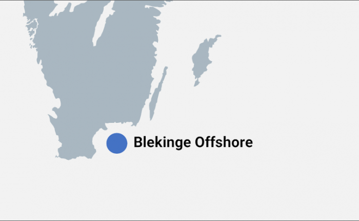 Karta med placering av Blekinge Offshore